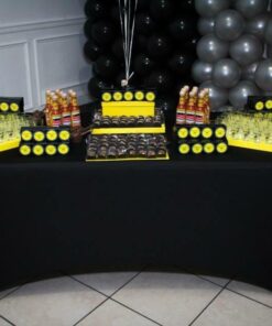 LinenTablecloth 6 ft. Rectangular Stretch Tablecloth Black 19 51A9X6hcF7L