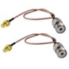 DHT Electronics Handheld Antenna Cable for Wouxun Baofeng Quasheng Linton - Adapter for UHF Base and Mobile Antennas - SMA Female to UHF SO-239 Female Connectors 6'' Pack of 2 24 51AF9JY7gfL