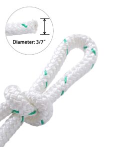 Giantex 3/7" Durable Braid Polyester Rope, 150 ft Heavy Duty Rope for Tie, Pull, Swing, Climb and Knot, High Strength Arborist Rope w/ 5953 lbs Breaking Strength, White 16 51ANLopOrAL