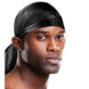 MayaBeauty Satin Du-Rag, Comfortable, ultra stretch, stretchable, fits all, one size, long tail, soft material Black 45 51ARilC8ghL