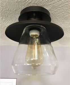 Globe Electric 64846 1-Light Semi-Flush Mount Ceiling Light, Oil Rubbed Bronze, Clear Glass Shade, Ceiling Light Fixture, Bedroom Lights for Ceiling, Dining Light Fixture, Bulb Not Included Oil-Rubbed Bronze 92 51Aax5kWYKL