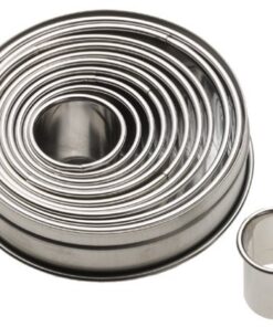 Alternative view of Ateco Plain Edge Round Cutters in Graduated Sizes, Stainless Steel, 11 Pc Set #5357 Round, 11 pcs