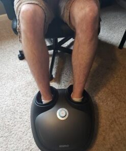 RENPHO Foot Massager Machine with Heat, Shiatsu Deep Kneading, Multi-Level Settings, Delivers Relief for Tired Muscles and Plantar Fasciitis, Fits Feet Up to Men Size 12,Brown Black-sl 28 51AefLcAH0L