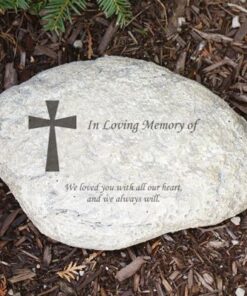 GiftsForYouNow Personalized Memorial Resin Garden Stone for Loved One, 11.5 x 8.25 x 2.5 Inches Large Round 13 51Ak4hvD5L