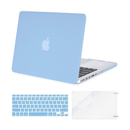 MOSISO Case Only Compatible with MacBook Pro Retina 13 inch (Models: A1502 & A1425) (Older Version Release 2015 - end 2012), Plastic Hard Shell Case & Keyboard Cover & Screen Protector, Airy Blue