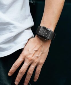 FANMIS Men's Rectangle Dial Sports Wrist Watches with 7 Colors Optional LED Backlight Multifunctional Alarm Stopwatch 12/24H Rubber Strap Watch Black 21 51ArT4BbetL