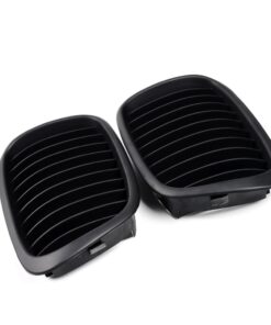 2x Euro Front Center Kidney Grille Grill For 97-03 BMW E39 5-Series 520 523 525 528 530 535 540 M5 4DR 4 Door (Matte Black) 19 51AuxHrFfkL