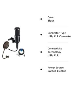 Audio-Technica AT2020 Side-Address Cardioid Condenser Microphone 25' XLR Cable 19 51AvM26ysaL