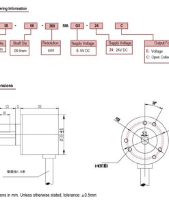Aideepen 600P/R Rotary Encoder, AB 2 Phase Incremental Rotary Encoder 6mm Shaft 5V-24V Wide Voltage 10 51AxEooNc0L