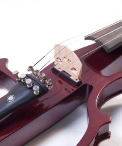 Alternative view of Cecilio Solid Wood Electric/Silent Violin with Ebony Fittings - 4/4 Full Size - Metallic Red Mahogany 4/4-size