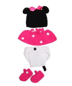 Pinbo Baby Girls Photography Prop Cute Knitted Crochet Hat Dress Diaper Shoes 9 51B3hn2qc5L
