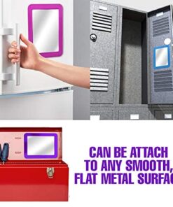 CEREM Locker Mirror Magnetic for Boys or Girls Locker, Gray 5" x 7" - Real Glass Magnetic Mirror for School Locker, Office, Home Grey 9 51B9XLVuIaL