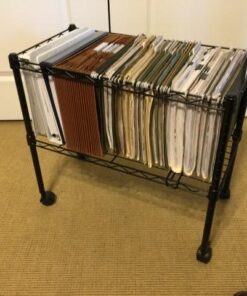 Oceanstar Portable 1-Tier Metal Rolling File Cart, Black,24 in 38 51BMTlYfzTL