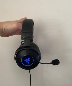 Razer Kraken V3 HyperSense Wired USB Gaming Headset w/Haptic Technology: Triforce Titanium 50mm Drivers - THX Spatial Audio - Hybrid Fabric & Leatherette Memory Foam Cushions - Detachable Mic 69 51BNLFX4HwL
