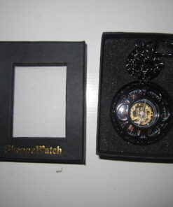 ShoppeWatch Men’s Pocket Watch with Chain | Hand Winding Vintage Pocket Watch | Classic Mechanical Movement Pocketwatch | 1920s Railroad Steampunk Costume Accessory Black 22 51BVY WlVAL