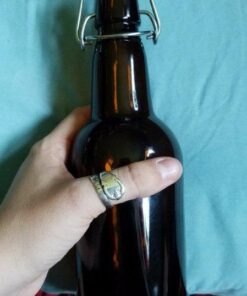 Home Brewing Glass Beer Bottle with Easy Wire Swing Cap & Airtight Rubber Seal -Amber- 16oz - Case of 12 - by Tiabo Amber 28 51BW6ds10EL