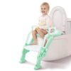GrowthPic Potty Training Seat, Toddler Toilet Seat, Potty Chair with Splash Guard for Kids, Anti-Skid, Soft Cushion, Potty Ladder, Green 36 51BYjvSt2 L