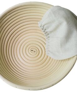 Alternative view of eoocvt 9.8 inch Round Banneton Brotform Bread Dough Proofing Rising Rattan Handmade Basket with Linen Liner Cloth - 25 x 8.5cm