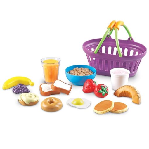 Learning Resources New Sprouts Breakfast Foods Basket - 16 Pieces, Ages 18+ months Pretend Play Food for Toddlers, Toddler Kitchen Toys, Preschool Learning Toys