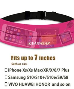 GEARWEAR Running Phone Holder for Women and Men|Runner Running Belt Waist Band for Workout Fitness Walking Jogging Exercise Sport PINK / 27"-45" 10 51BvPmFK6YL