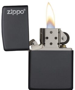 Zippo Matte Pocket Lighters Logo Black 22 51Bwip472JL