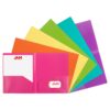 JAM PAPER Heavy Duty Plastic 2 Pocket Extra Tough School Folders - Assorted Fashion Colors - 6/Pack 8 51BxaTS3TiL
