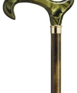 Harvy 972100 Acrylic Green Derby Handle Cane Color: Green