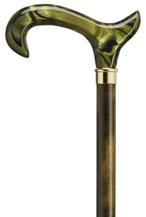 Harvy 972100 Acrylic Green Derby Handle Cane Color: Green