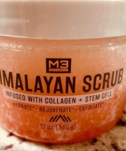 Himalayan Salt Scrub Face Foot & Body Exfoliator Infused with Collagen and Stem Cell Natural Exfoliating Salt Body Scrub for Toning Cellulite Skin Care by M3 Naturals 12 Ounce (Pack of 1) 46 51C jZtsgL 1