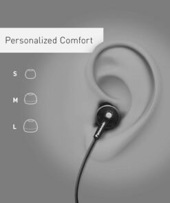 Panasonic ErgoFit Wired Earbuds, In-Ear Headphones with Microphone and Call Controller, Ergonomic Custom-Fit Earpieces (S/M/L), 3.5mm Jack for Phones and Laptops - RP-TCM125-K (Black) Black With Mic 36 51C67UJOiUL 3