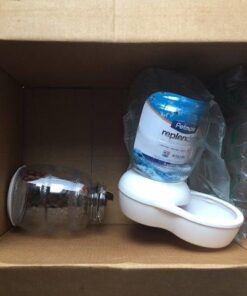 Petmate Replendish Automatic Gravity Waterer for Cats and Dogs, BPA-Free, No Batteries Required, Includes Charcoal Filter, 0.5 Gallon,Silver Silver 0.5 GAL 57 51C6LdRVt L