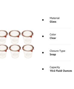 Weck 742 Mold Jar - .5 Liter, Set of 6 33 51C6hadL0NL