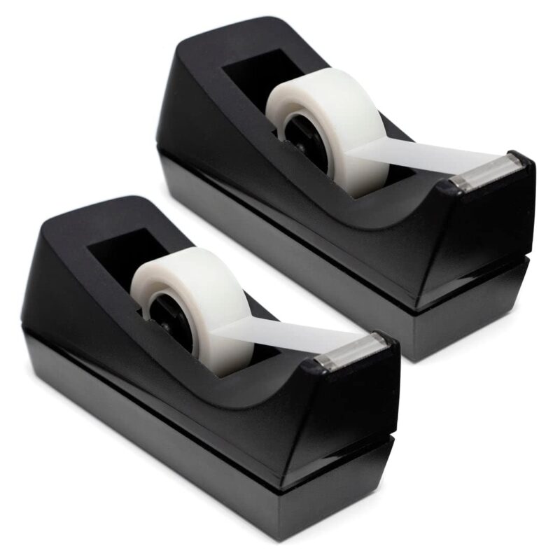 Catalog 9 Desktop Tape Dispenser - Non-Skid Base - Weighted Tape Roll Dispenser - Perfect for Office Home School (Tape not Included) 2 Pack