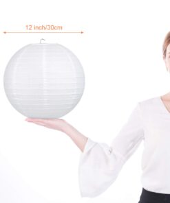 LIHAO 12 Inch White Round Paper Lanterns (10 Pack) 25 51C7k5csyUL