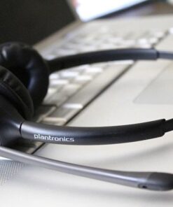 Plantronics PL-CS520 Binaural Wireless Headset System, Black/Silver Single 10 51C857avyeL