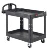 Rubbermaid Commercial Products 2-Shelf Utility/Service Cart, Medium, Lipped Shelves, Ergonomic Handle, 500 Lbs Capacity, for Warehouse/Garage/Cleaning/Manufacturing (FG452088BlA) Black 12 51CDbK5awL