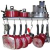 30" Wall mounted pots and pans rack. Pot holders wall shelves with 12 hooks. Kitchen shelves wall mounted with wall hooks. Kitchen storage pot holder pot rack. Pot pan organizer. Pot Pan rack. 19 51CPZHe2dHL