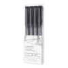 Copic Markers Multiliner Fine Pigment Based Ink, 4-Piece Set 4 Count (Pack of 1) Black Fine