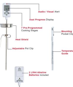 CDN DTC450 Digital Candy/Deep Fry/Pre-Programmed & Programmable Thermometer, White, 10.4" Digital Candy Thermometer 22 51Ckz1m5UuL