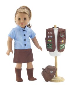Emily Rose 18-inch Doll Clothes Modern 4-Piece Girl Scout Brownie-Inspired Uniform | Gift Boxed! | Compatible with 18" American Girl Dolls 24 51CpLy5Z7GL