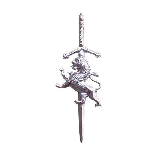 Rampant Lion Plated Finish Kilt Pin Kilt Accessory Silver