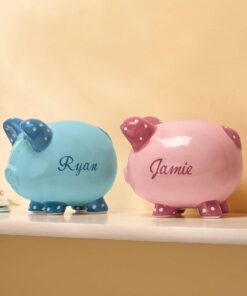 Personalized Ceramic Kids Piggy Bank by Miles Kimball - Blue 20 51Cy9DzF1TL