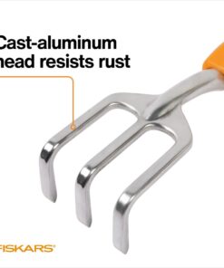 Fiskars Ergo Cultivator - Heavy Duty Gardening Hand Tool with Hang Hole - Lawn and Yard Tools - Black/Orange 14 51D4yB5TgeL