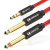 ANNNWZZD 1/8 to 1/4 Stereo Cable, 1/4 to 3.5mm 1/8 TRS Y Splitter Audio Cord Compatible with Phone, PC, Computer Sound Card 10ft/3m