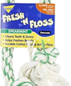 Booda Fresh N Floss 3 Knot Tug Rope Dog Toy, X-Large, Spearmint 25 51D64PshKUL