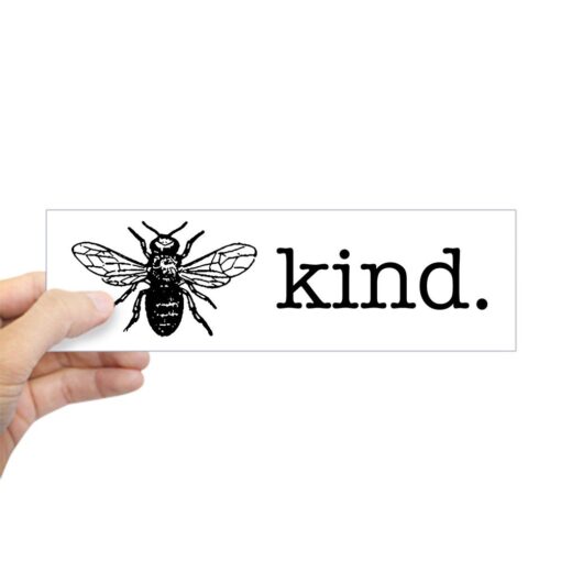 CafePress Be Kind 10"x3" Rectangle Vinyl Bumper Sticker Car Decal White