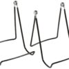 GIBSON HOLDERS Two Wire Display Stand for Plates, Kitchenware, Books, Artwork; Set of 2 6A - Black 4 3/4" H x 3 3/4" W x 1 3/4" Bend
