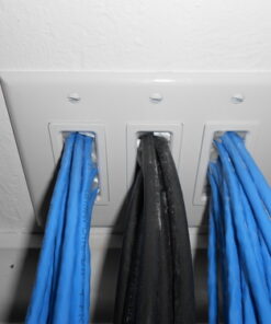 GE Brush Wall Plate, Cable Pass Through Insert, Single Gang, for in-Wall Installation of Cables and Wires, HDTV, HDMI, Coax, Speaker Wire, Home Theatre Systems, White, 35285 1 Pack 25 51DEHKmM2AL