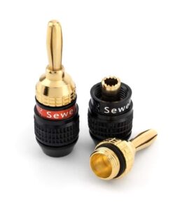 Deadbolt Banana Plugs 6-Pairs by Sewell, Gold Plated Speaker Plugs, Quick Connect, SW-29863-6 6 Pairs Deadbolt Banana Plugs 27 51DIWxNGsqL 1