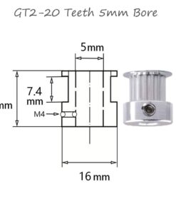 Houkr 6PCS Aluminum 20Teeth GT2 Timing Belt Pulley 5mm Bore 6mm Width, Synchronous Wheel for 3D Printer Width 6mm Timing Belt and M4 Wrench, for RepRap 3D Printer Prusa I3 20 Teeth 5mm bore 8 51DIyZbi7PL